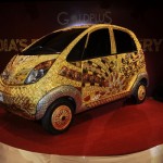 A custom Tata Motors' 'Nano' car, is see