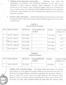 Duties on Heavy Bikes