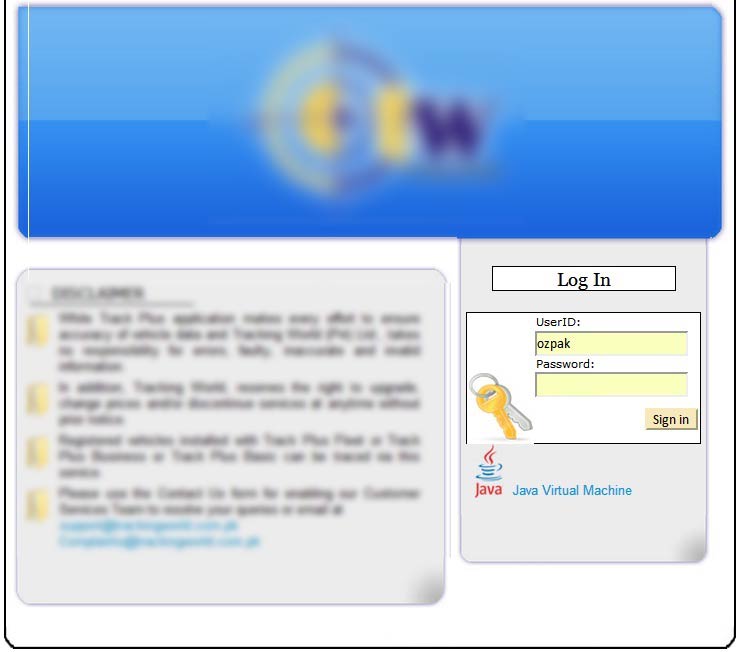 Vehicle Tracking System Login