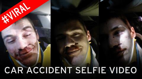 car accident selfie