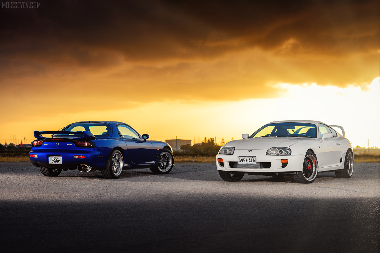 Mazda supra. Supra vs rx7. Toyota Supra и Mazda rx7. Supra Skyline rx7. Mazda RX 7 Supra.