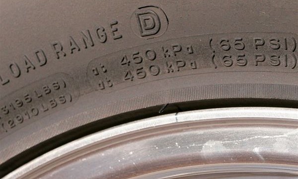 Tire Sidewall Rating Chart