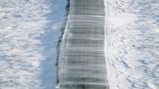 Winter Along James Dalton Highway and the Alaska Pipeline. Northern Canada.