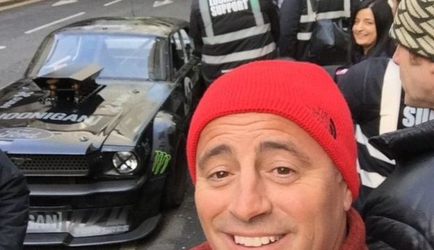 en Block And Matt LeBlanc Ride The Hoonicorn Mustang During The Filming Of Top Gear