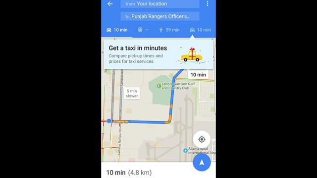 Google Maps App Screenshot