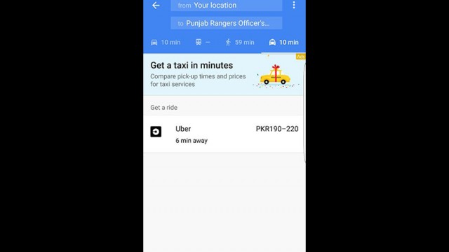 Google Maps App Screen Shot
