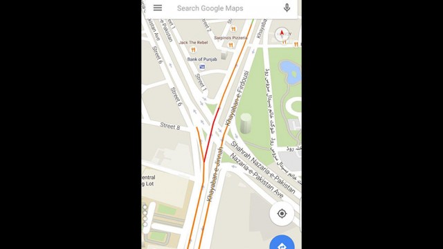 Google Maps App Screenshot