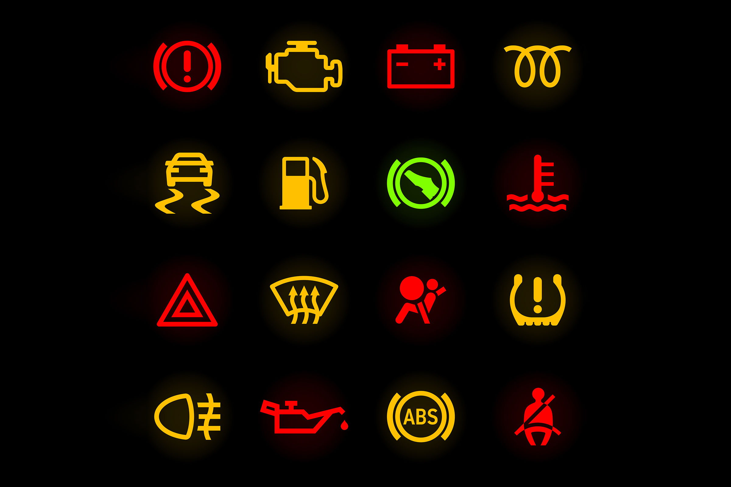 Car warning indicator deals signs