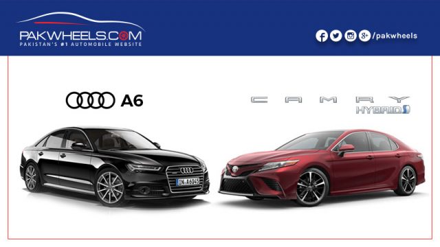 Toyota Camry Hybrid Vs Audi A6 Brief Comparison Pakwheels Blog Toyota Indus Has Just Recently Launched The All New Tgna Based Camry Hybrid In Stan For Customers Who Are After Something Other Than German Cars