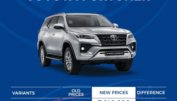 Toyota Fortuner New Prices - PakWheels Blog