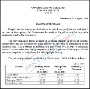 Petrol Prices Notification 