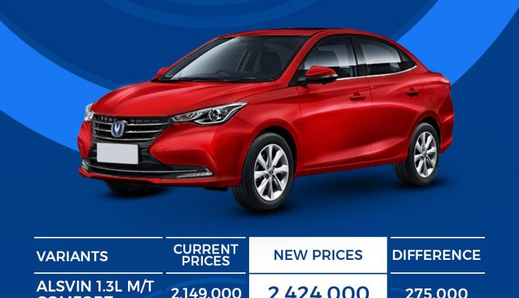 Changan Alsvin New Prices