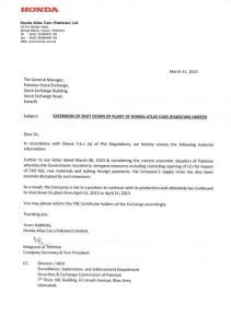 Honda plant shutdown