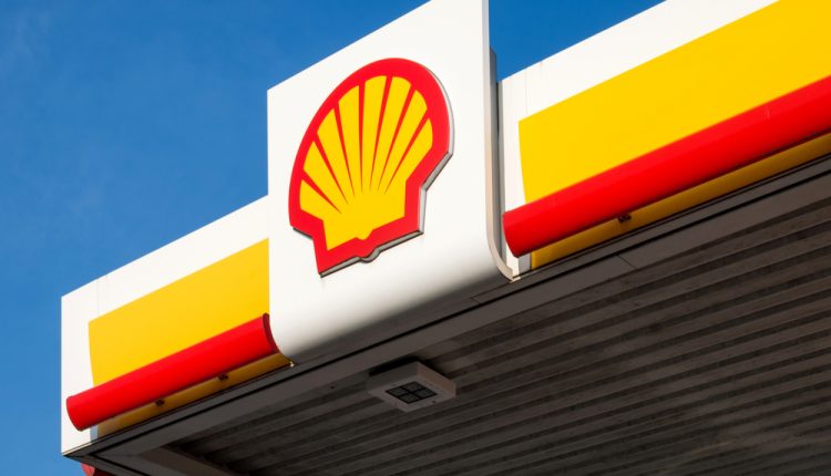 Lengerich,,Germany,-,November,12,,2016:,Shell,Sign,Against,Blue