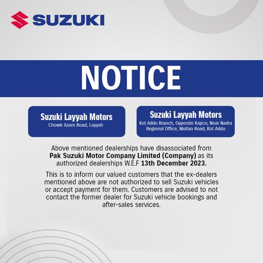 Pak Suzuki dealerships