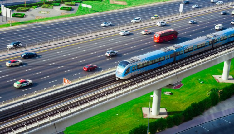 Dubai,,Uae,-,September,24,2018:,Modern,Metro,Transportation,In