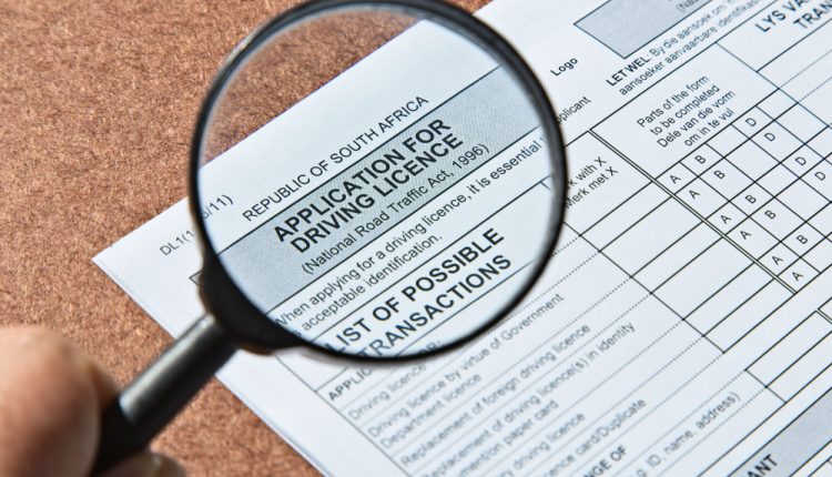 Application,For,A,Driving,Licence,In,South,Africa,Form.